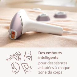 Épilateur à lumière pulsée Philips Lumea Série 8000 - 4 embouts et tondeuse-stylo BRI949/00